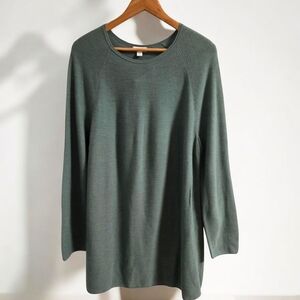 J JILL Womens 100% Merino Wool Washable Long Sleeve Tunic Top Sage Green XL